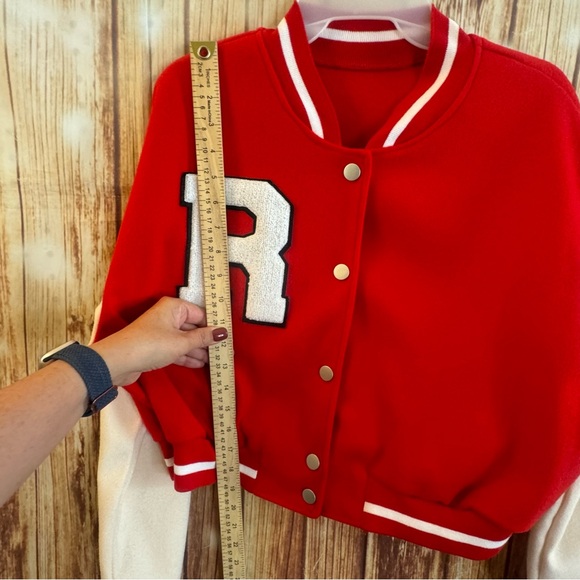 Shein Women’s Crop Varsity Baseball Bomber Jacket Vintage Y2k Streetwear Size L - Picture 11 of 16